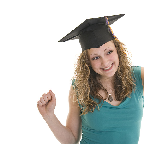 Graduate holding car keys